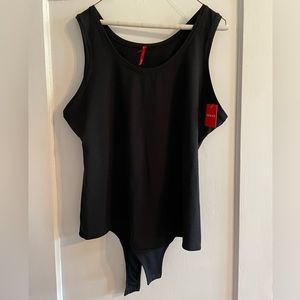 Black scoop neck tank bodysuit